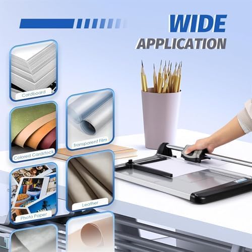 UYCVT Paper Cutter, Heavy Duty Blade for Home, Office & School, A4 Paper Trimmer, Guillotine Cutter with Safety Guard (A3)