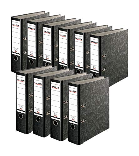 FALKEN Recycling Plus Lever Arch Files, A4, 8cm Spine - Black, Pack 10