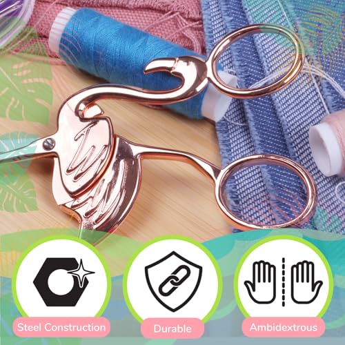 JubileeYarn Flamingo Embroidery Scissors - Pink, Rose Gold, Mint - 30 Total Scissors