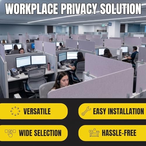 OBEX PET Cubicle Mounted Privacy Panel, Cubicle Privacy Separator for Home and Office Partition & Divider, 18" x 72", Shadow
