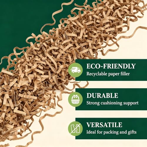 Confetti Cut Kraft Paper Shred Filler, Moving, Gift Wrapping