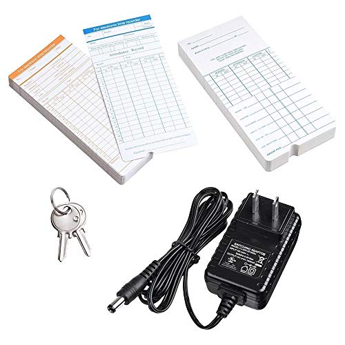 Employee Attendance Punch Time Clock Payroll Recorder LCD Display w/ 100 Cards