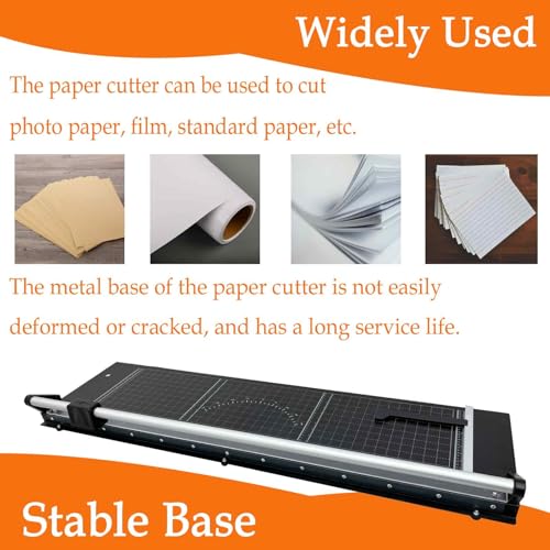 BEILOCKERY 36" Rotary Paper Trimmer Cutter, Gliding Cutters with Mental Structure, Bi-Directional Cutting Blade, for Cutting Photo Paper, Film, Standard Paper, with 2 Spare Blades
