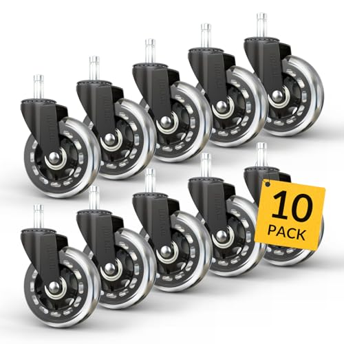 HOLKIE Office Chair Wheels Universal Fit Roller Blade Casters 10 Pack