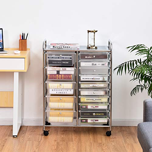 ARLIME 15-Drawer Storage Cart, 15 Drawer Trolley