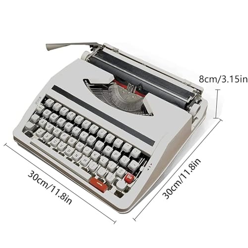 LSHFYV Manual Typewriter, Old Fashioned Typewriter, Retro Mechanical English Typewriters, Writing for Letters, Creative Writing, Crafts,White