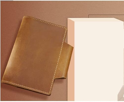 YHdtUO Leather Book Handmade Portable Journal Retro Cowhide Leather Travel Journal Outdoor Writing Book Office Festival Men,A