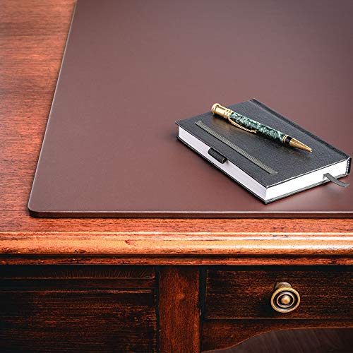 Dacasso Chocolate Brown Leatherette 34" x 20" Without Rails Desk Mat (P3433)