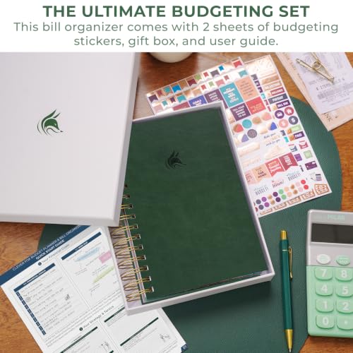 Clever Fox Budget Planner & Monthly Bill Organizer, Medium Dark Green