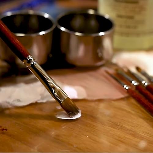Creative Mark Mimik Kolinsky Watercolor Brush - # 24 Filbert - Long Handle Synthetic Paint Brush - Handmade in Germany - Synthetic Sable Paint Brushes for Professional Artists - Animal-Friendly
