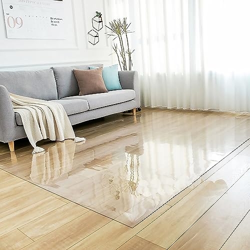 2ft 3ft 4ft 5ft 6ft Wide Carpet Protector Mats Clear Vinyl, Office Studio Study Rolling Chairs Floor Mat Home Commercial, Waterproof & Non Slip, Easy to Cut (Color : WxL, Size : 6'x8'/183x244cm)