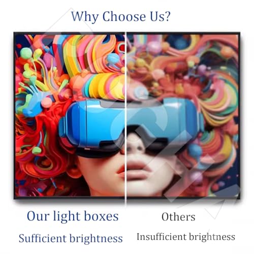 ROGHA Led Light Box Menu Board, Ultra Slim Snap Frame Illuminated Poster Display, Advertising Sign for Restaurant, Café, Shop Vertical-60X120cm