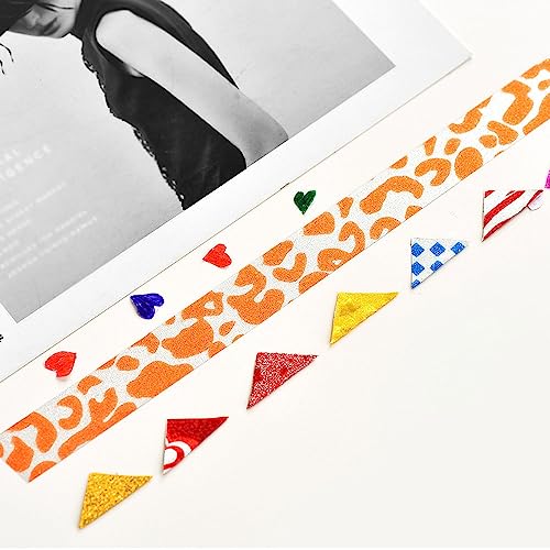 QERTYHJK 50 Pcs/lot Glitter Decorative Adhesive Tape Masking Washi Set DIY Scrapbooking Sticker Label