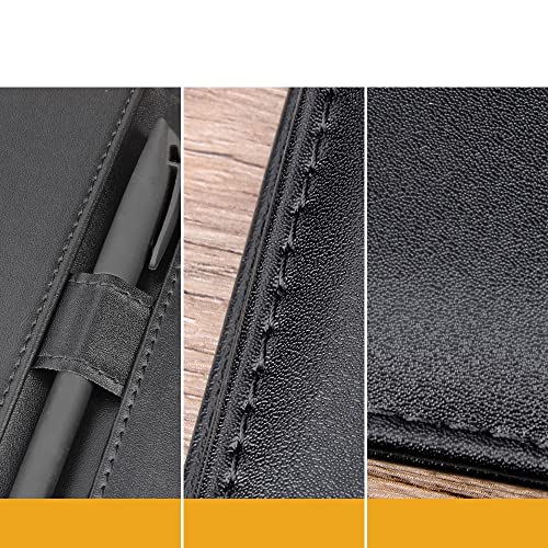 GFHSKRPL A4 File Folder Clipboard Writing Pad Memo Clip Board Clips Leather Multifunctional Folder Utility Conference Clip(White-Patch Five-Pointed star4)