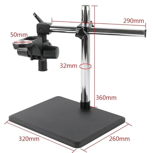 Microscope Accessories Kit Industrial HDMI VGA USB Video Microscope Camera Adjustable Working Stand Boom Table Holder 50mm Ring + Multi Axis Metal Arm 32mm Microscope Slides(32mm Multi Angle Arm)