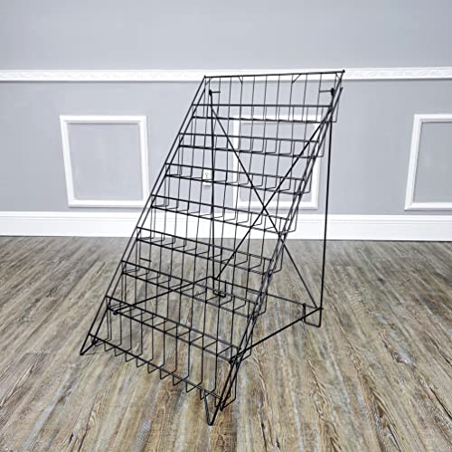 FixtureDisplays® 8-Tier Literature Holder Greeting Card Floor Stand Displays Book DVD Brochure Travel Collapsable Wire Metal Rack 1483