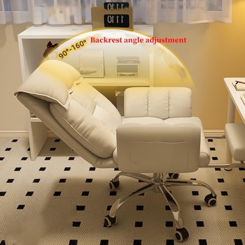 Ergonomic Executive Office Chair Home Office Desk Chairs Adjustable Height Reclining Swivel Chair with Arms Comfy Ergonomic Lazy Sofa Computer Chairs with Wheels(/Blue,A)
