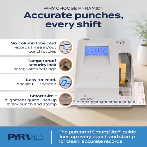 Pyramid Time Systems 3500SS Employee Punch Clock & Document Stamp
