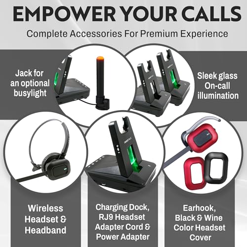 INNOTALK Wireless Headset Compatible with Avaya 9608, 9610, 9611, 9620, 9621, 9630, 9640, 9641, 9650, 9670, 9620L - Includes Remote Answering Cable (Explorer)