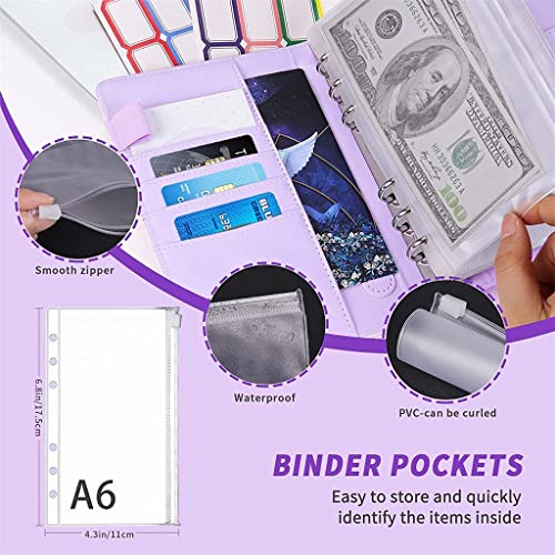 ONMYJFD A6 Cash Envelopes Folder Planner Organizer,26 Pieces Budget Binder with Cash Envelopes,Budget Sheets for Money Budgeting Saving(E)