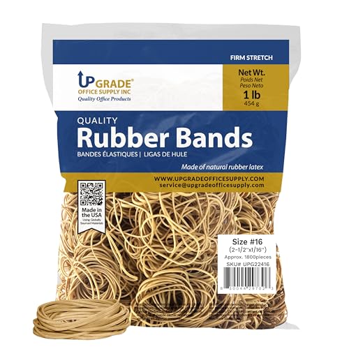 Upgrade Office Supply Rubber Bands, Size 16, 2-1/2 x 1/16 in, 3600 Count, 2 Pack USA
