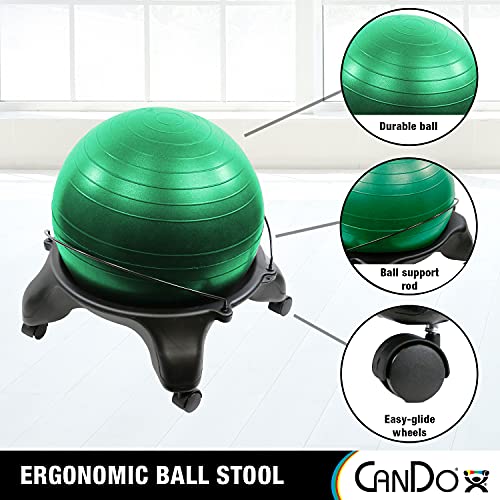 CanDo Ball Chair Inflatable Ergonomic Active Seating Exercise Ball Chair with Air Pump for Home, Office and Classroom