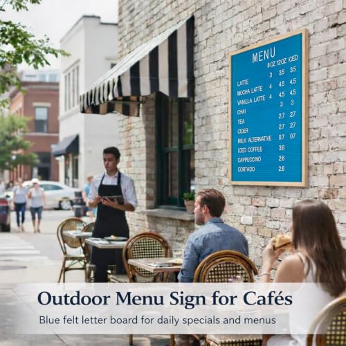 24 x 30 Inch Blue Felt Letter Board for Menus and Price Displays