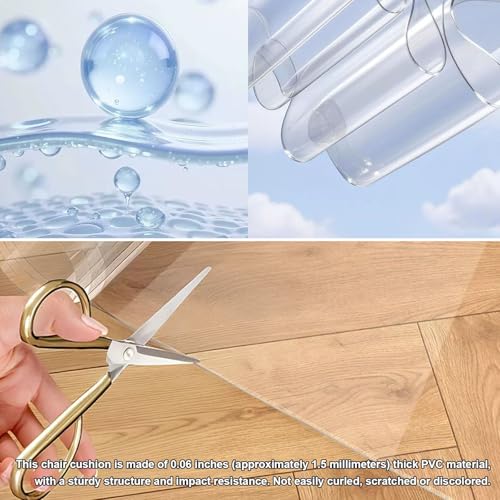Office Chair Mat for Hard Floor 24×36in~63x84in Clear PVC Desk Chair Mat for Hard Floors Thick 0.06" Floor Mat for Rolling Chairs, Waterproof Floor Cover, Smooth Glide(44x95in)