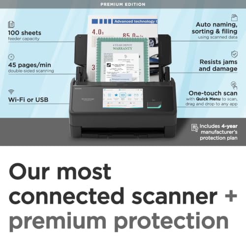 ScanSnap iX2500 Premium Wireless or USB High-Speed Document Scanner