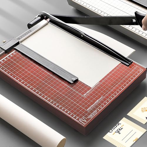 MTTXY A4 Guillotine Paper Cutter Trimmer with Blade Lock & Bezel Movement for Cardstock, Photo Paper, Office and Heavy Duty Use, 15 Sheet Capacity