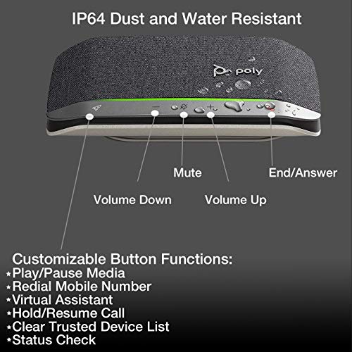 Global Teck Worldwide GTW Bundle with Poly SYNC 20 USB-A Speakerphone w/Charger - for Streaming Voice/Video, Distance Learning, Remote Work, School,Conferencing Apps - Zoom, Webex, Meet, Teams