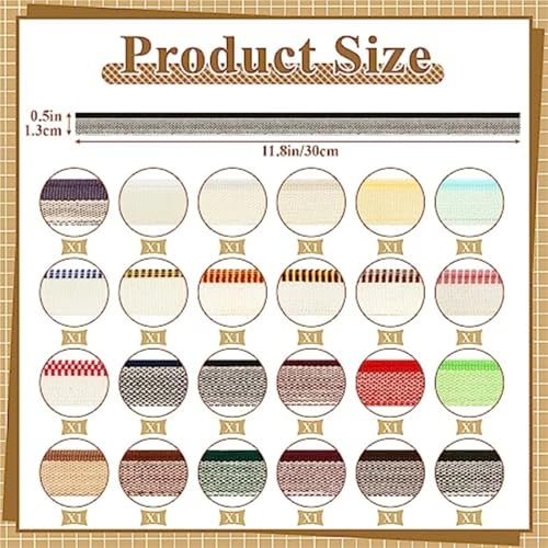 Superhao Book Headband 24Pcs Book Binding Headbands Cotton End Band Materials Kit for Beginners