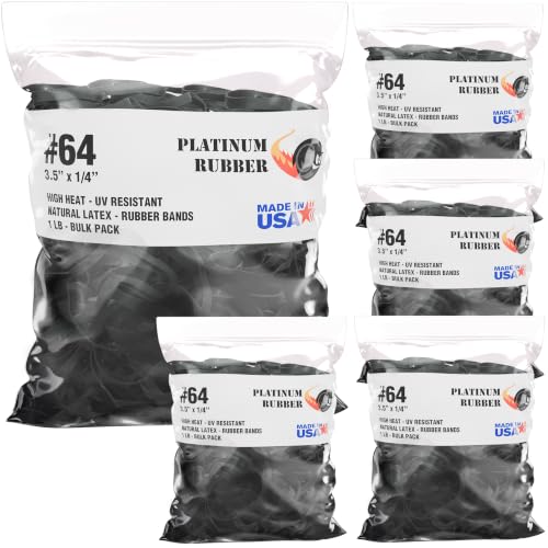 #64 High Heat UV Resistant Rubber Bands, 3.5 x 1/4", Black
