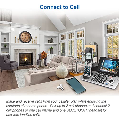 VTech IS8251-3 Business Grade 3-Handset Expandable Cordless Phone for Home Office, 5" Color Display, Programmable Short Cut Keys, Smart Call Blocking, Answering System,Bluetooth Connect to Cell