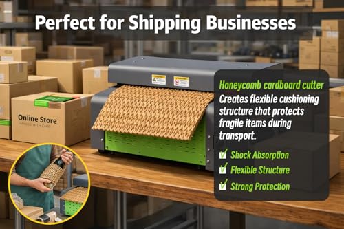TYXMPH Cardboard Expansion Machine Cardboard Shredder Honeycomb Packing Filler Machine Converts Waste Cartons to Packing Material 325mm Cutting Width for Warehouse Shipping