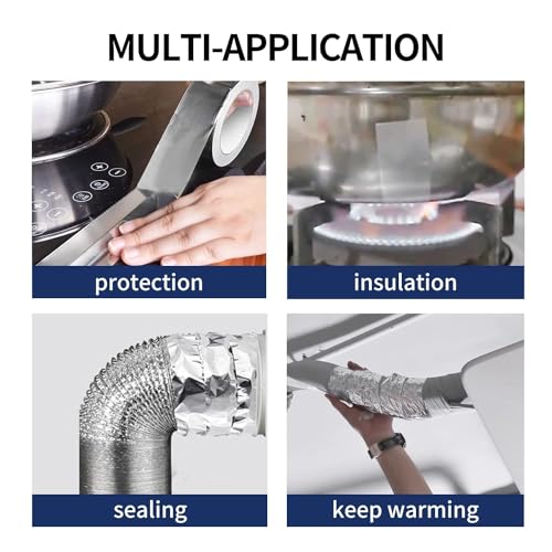 TAPEBEAR 6Rolls Aluminum Foil Tape Silver Air Duct Tape 3" x 50Yard
