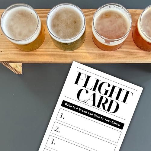 Tasting Flight Cards | 3.5 x 6 Inches | 500 Pack | White | 4 Pour Beer Flight Tasting Notes Cards | Fits Standard Flight Paddles
