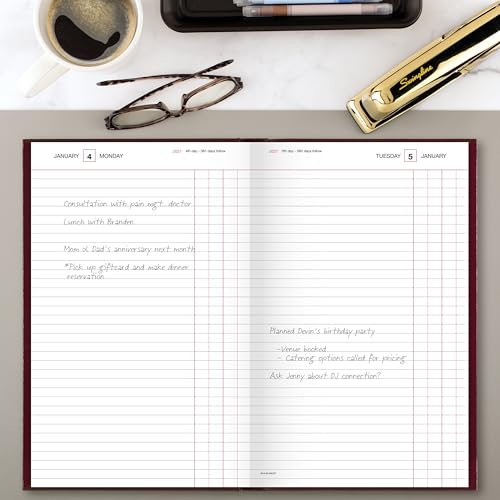 AT-A-GLANCE 2027 Daily Planner, Standard Diary, 7.75" x 12" Journal with Checklist, Hardcover, Red (SD3771327)