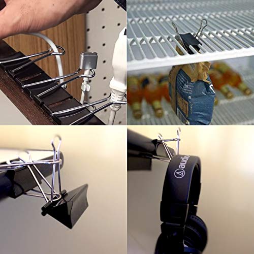 48 Pcs Extra Large and Large Binder Clips Set 2 Inch 1.6 Inch Paper Clips