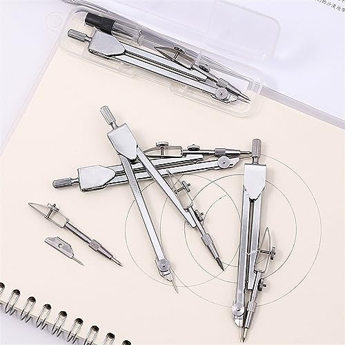 OREKPOT Compass Geometry Tool Geometry Compass, Stainless Steel Drawing Compasses Mathematical Geometry Circle Tool, Student Stationery School Supplies Drafting Tools Geometry Tool Set