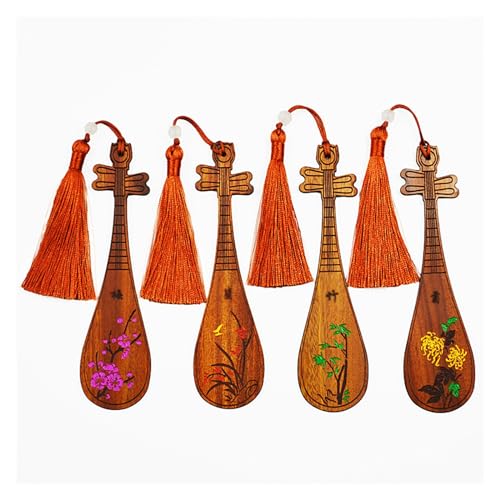 NSUQOA Pipa Bookmark Engraved Graduation Souvenir Signature Pen Musical Instrument Gift Box Set