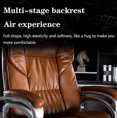 Reclining Office Chair with Footrest Big Tall Leather Adjustable Tilt Angle and Height High Back Home Desk Task Executive Chair