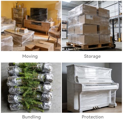 APEXATYPE Plastic Shrink Wrap Roll for Moving, 5" x 1200' -12 Rolls
