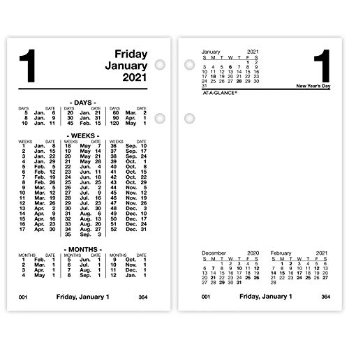 2021 Daily Desk Calendar Refill by AT-A-GLANCE, 3-1/2" x 6", Financial (S1705021)
