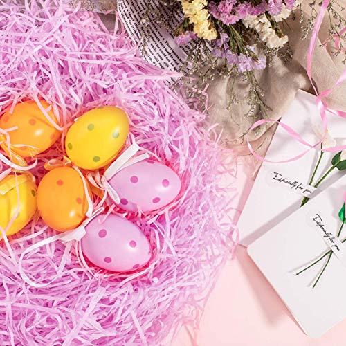 ETAZMDITE Shredded Paper for Gift Boxes, Glitter Shredded Tissue Paper For Easter Gift Filling Multicolor 22x15cm Pack Of 6(Purple*2pcs,22 * 15Cm*2Pcs)