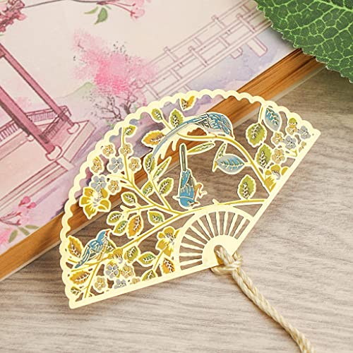 Bookmark Metal Creative Bookmark, Chinese Style Unique Hollow Out Bookmarks with Tassel Book Marker Clip Reader Student Office School Stationery Supplies Metal Bookmark (Color : 4) (3)
