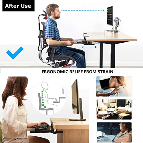 Keyboard Tray Under Desk Keyboard Tray Under Desk White Black Teak Walnut - 52/65/75Cm Sliding Keyboard Shelf - Height Adjustable - Pull-Out Keyboard Platforms Keyboard Drawer.White-65*25Cm(26*10Inch