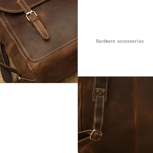 AODFDSJH Business Fashion Brown Cowhide Backpack Travel Computer Bag Outdoor Portable Daily Commute