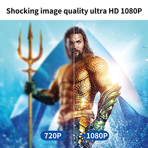 XJPWZER Home Projector Led Theater Beamer System Full 1080p Native Resolution 10000:1 Contrast Ratio 900dab(E)