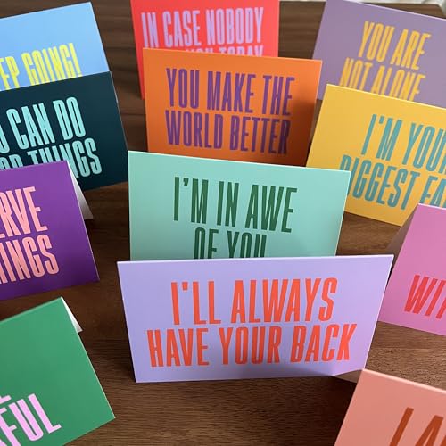 Great Big Wonderful Encouragement Card Pack - Set of 24 - Bold Bright Modern - Spirituality Positivity Any Occasion - 2 of Each With Envelopes